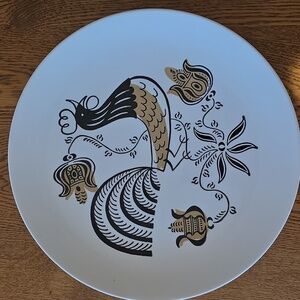 MCM Good Morning By Royal (Set Of 3) 10" Dinner Plates Made In USA EUC